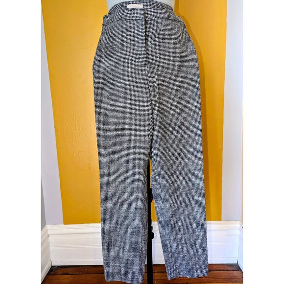 H&M Women's Black/White Woven Plaid Trouser - Picture 1 of 6